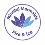 Logo for Fire & Ice Circles, featuring blue leaves.